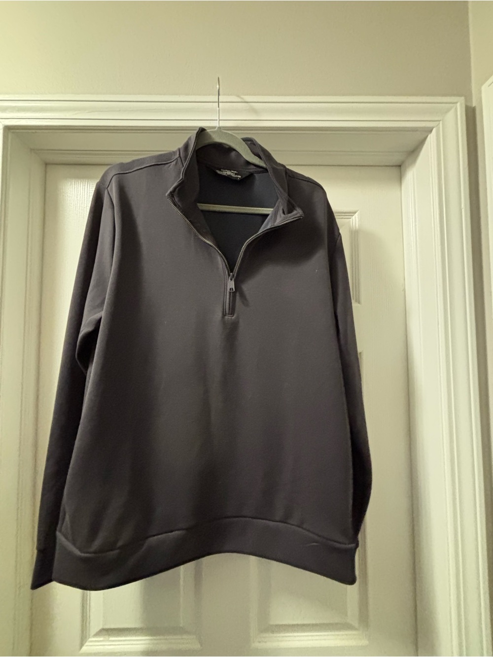Men's Zip-Up Quarter Pullover Sweater - Charcoal Gray